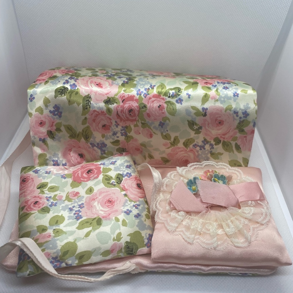 Vintage Lingerie Satchel with Vintage Handkerchief